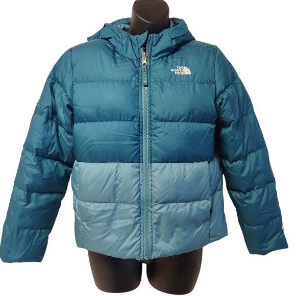 The North Face Girl's Down Insulated Reversible Puffer Jacket Teal Size Large